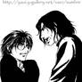 Harry and Snape fighting -HP-