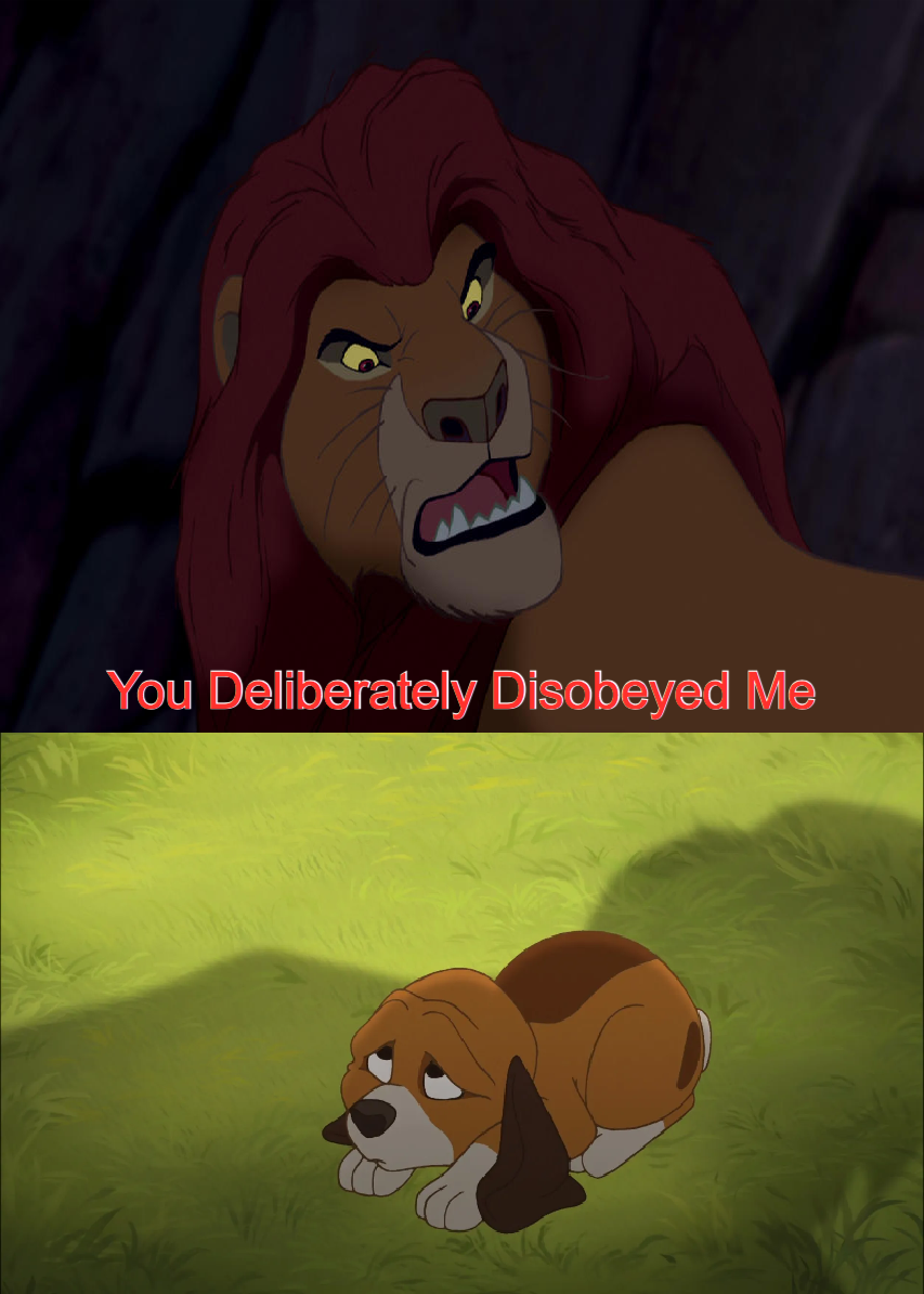 Copper Deliberately Disobeyed Mufasa by zacharybaker97 on DeviantArt