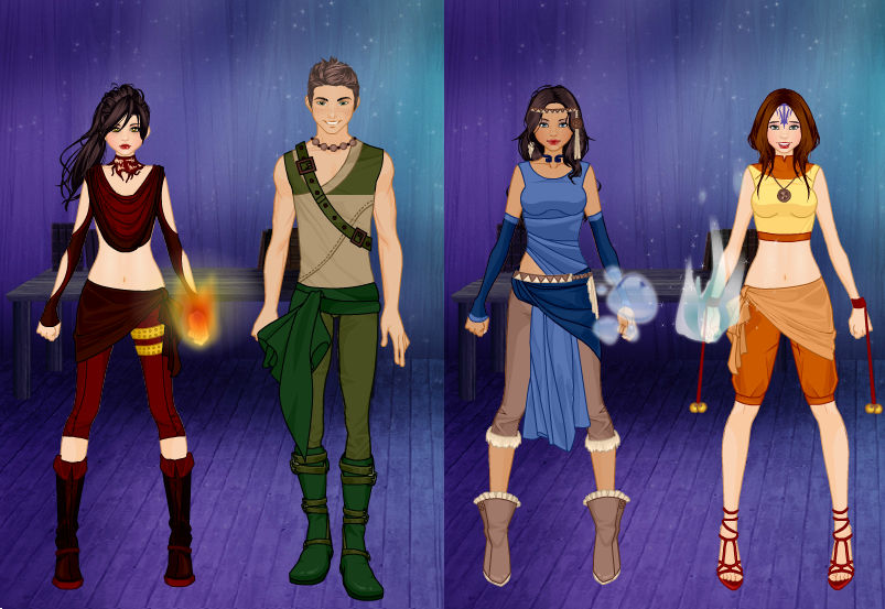 Four Elements OC's by MsK216 on DeviantArt