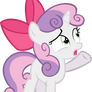 Sweetie Belle with Apple Bloom's Bow.