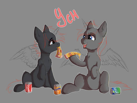 YCH: Pony and pizza! [Both slots]