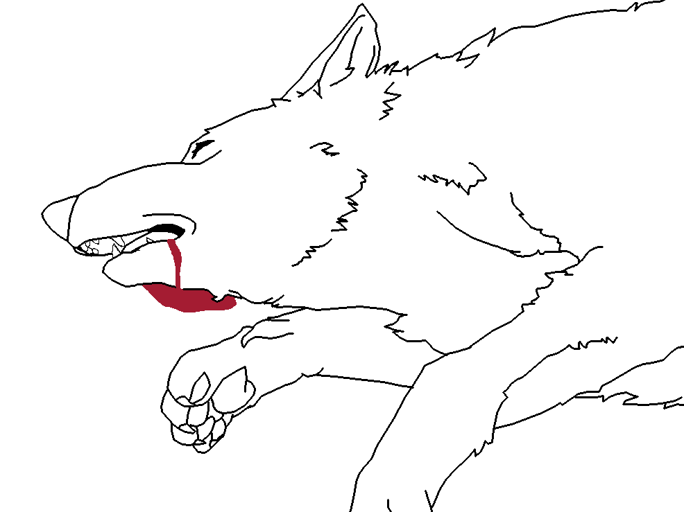 Dying Wolf Lineart by brianamcginnis on DeviantArt