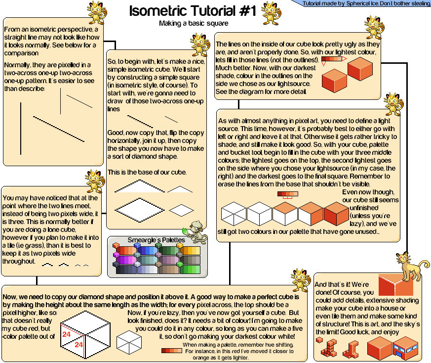 Isometric Square Method Isometric Tutorial by YuseiFudou97 on DeviantArt