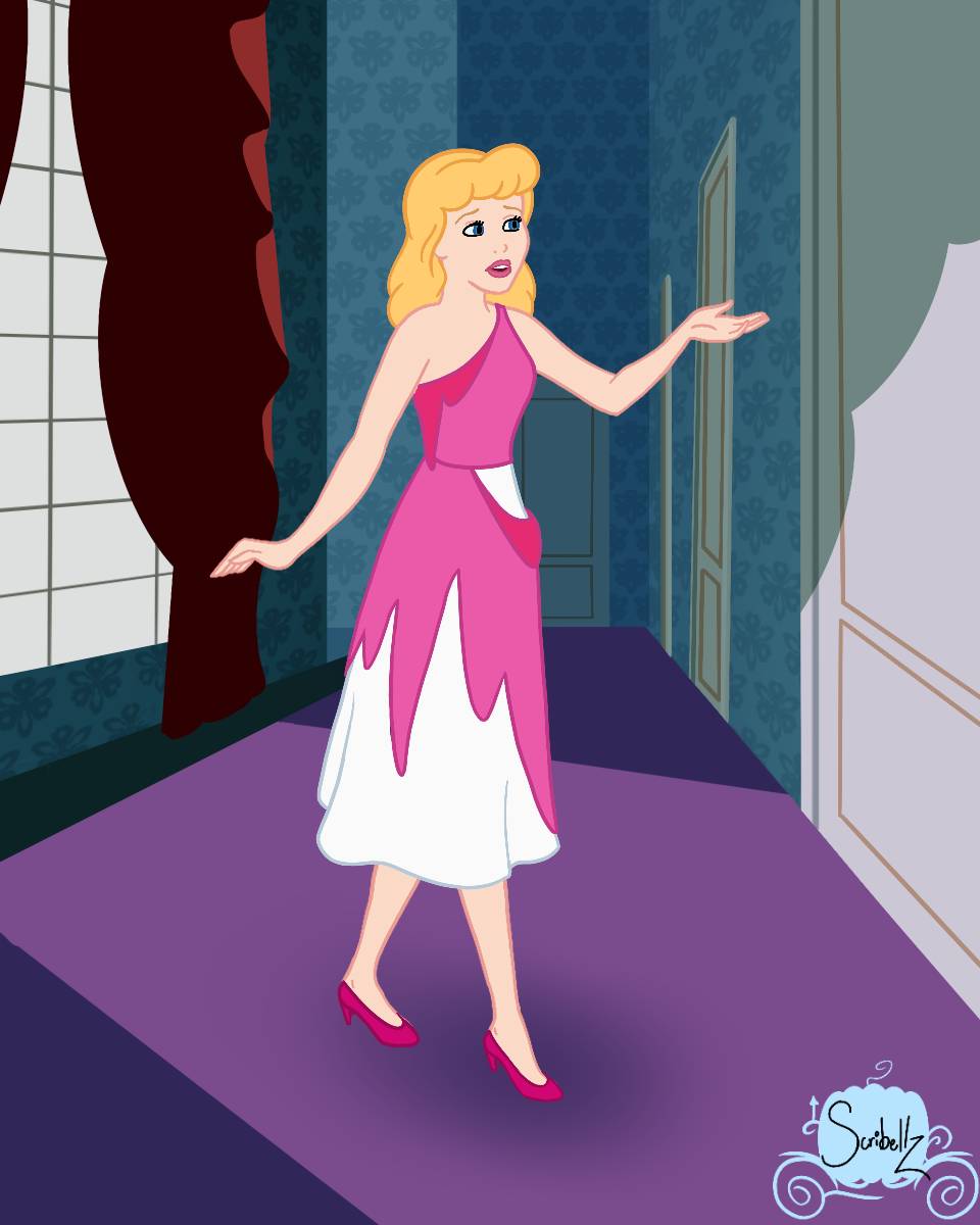 cinderella pink dress ripped What do you think about the scene where Cinderella's dress is destroyed?