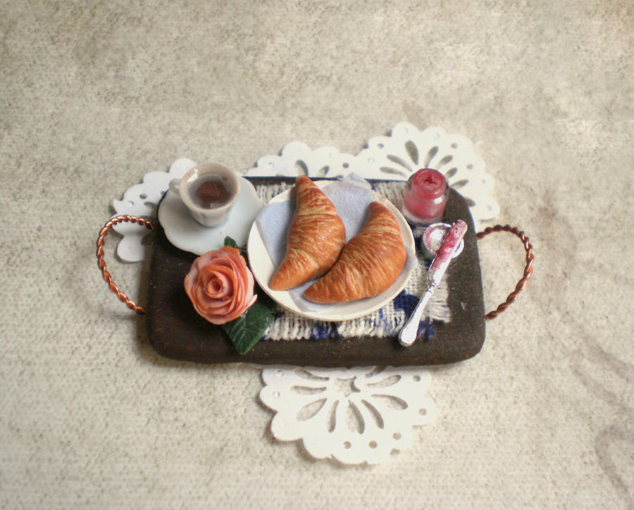 Morning Tray with Croissants