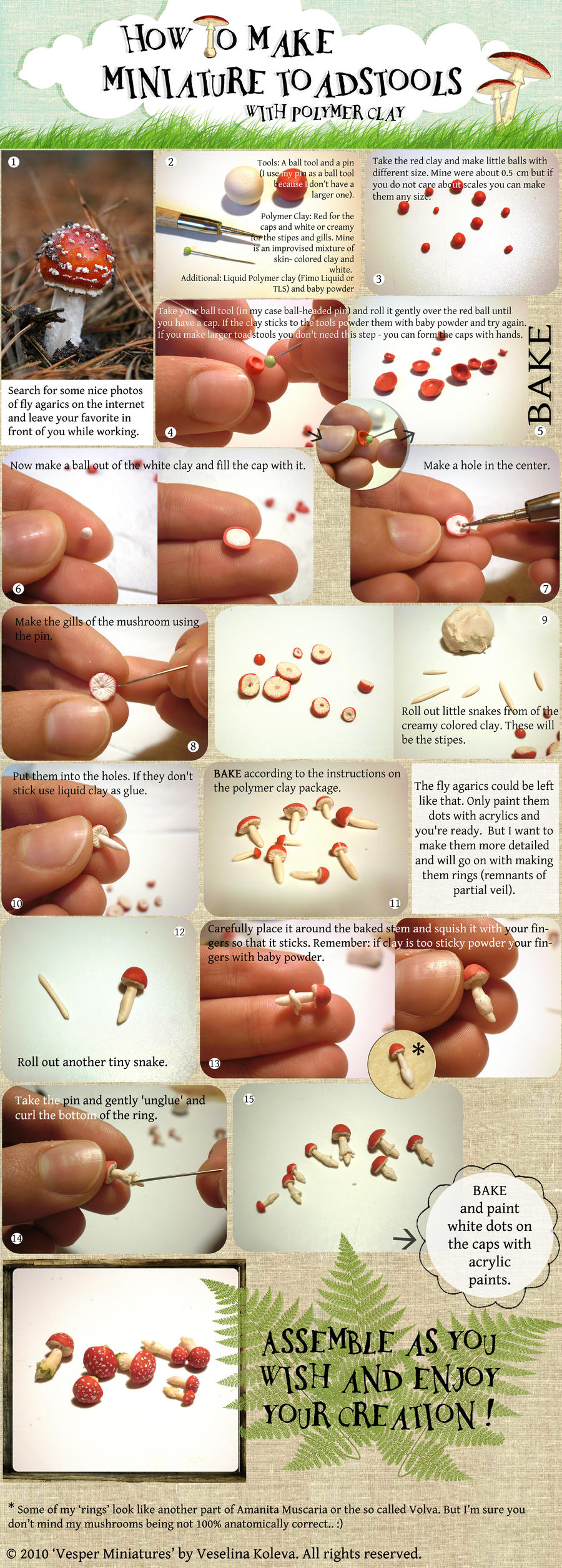 Miniature Toadstool Tutorial by vesssper on DeviantArt