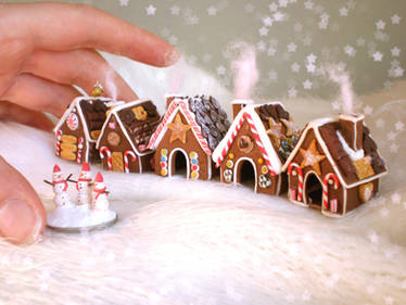 . Tiny Gingerbread Village .