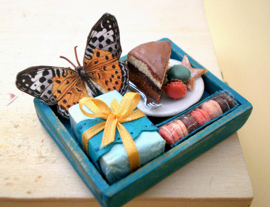 Birthday Tray with Macarons