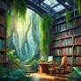 Library inside of the forest 