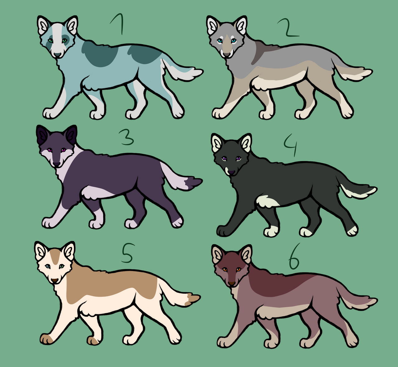 Wolf/Dog Adopts 5/6 OPEN by It-Teks-Two on DeviantArt