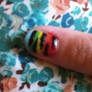 Nail Art - Rainbow Zebra