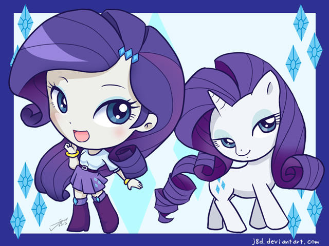 Equestria Chibi Girls: Rarity by J8d on DeviantArt
