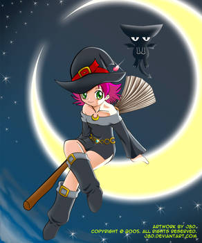 A Witch Sitting on the Moon