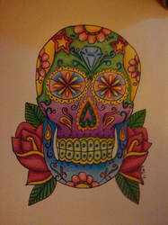 Colored Pencil Sugarskull