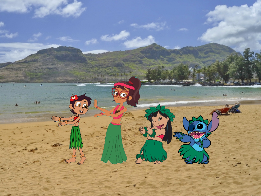 Luz, Hailey, Lilo and Stitch hula dancing in Kauai by 1543ghbnuy on ...