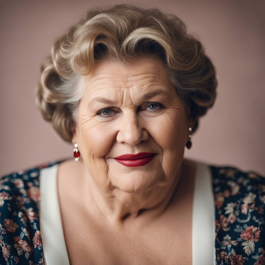 The face of a 50 year old divinely beautiful round