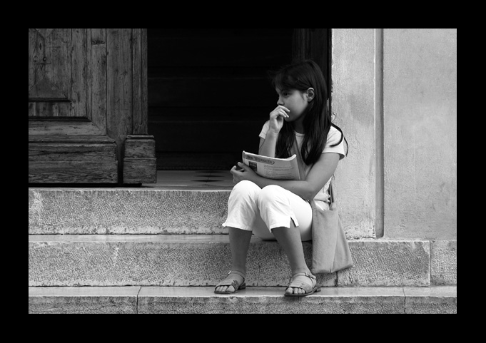 On the steps