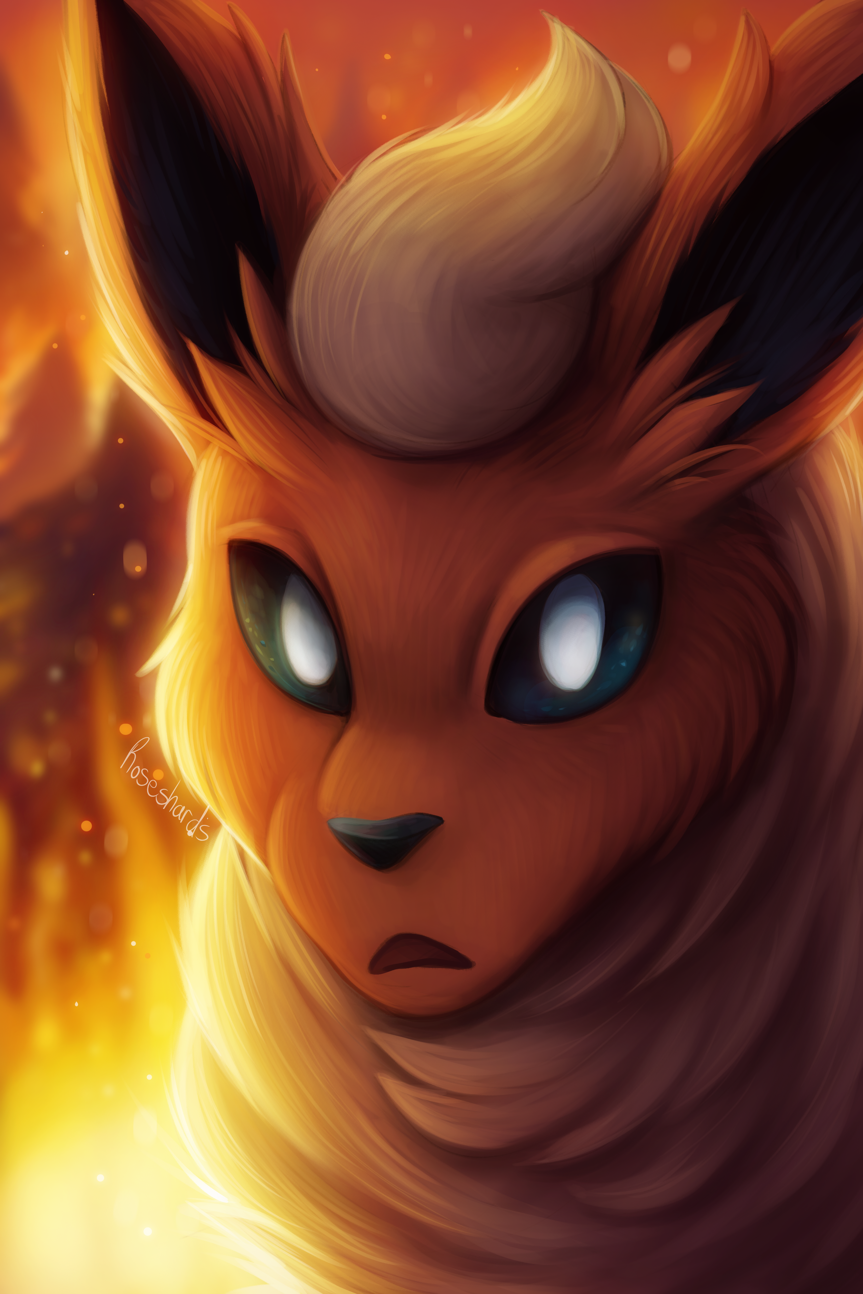 Flareon's Scary Face by Pokemonsketchartist on DeviantArt