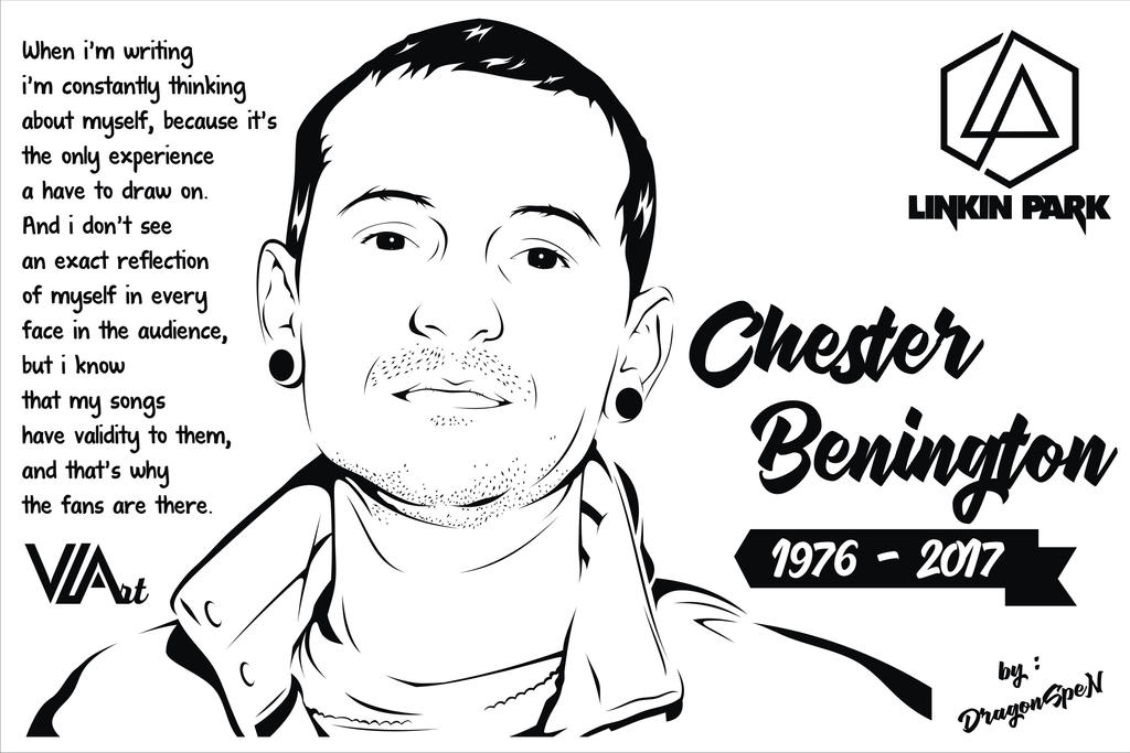 Vector Line Art ~'Chester Benington'~ by dragonspen11 on DeviantArt