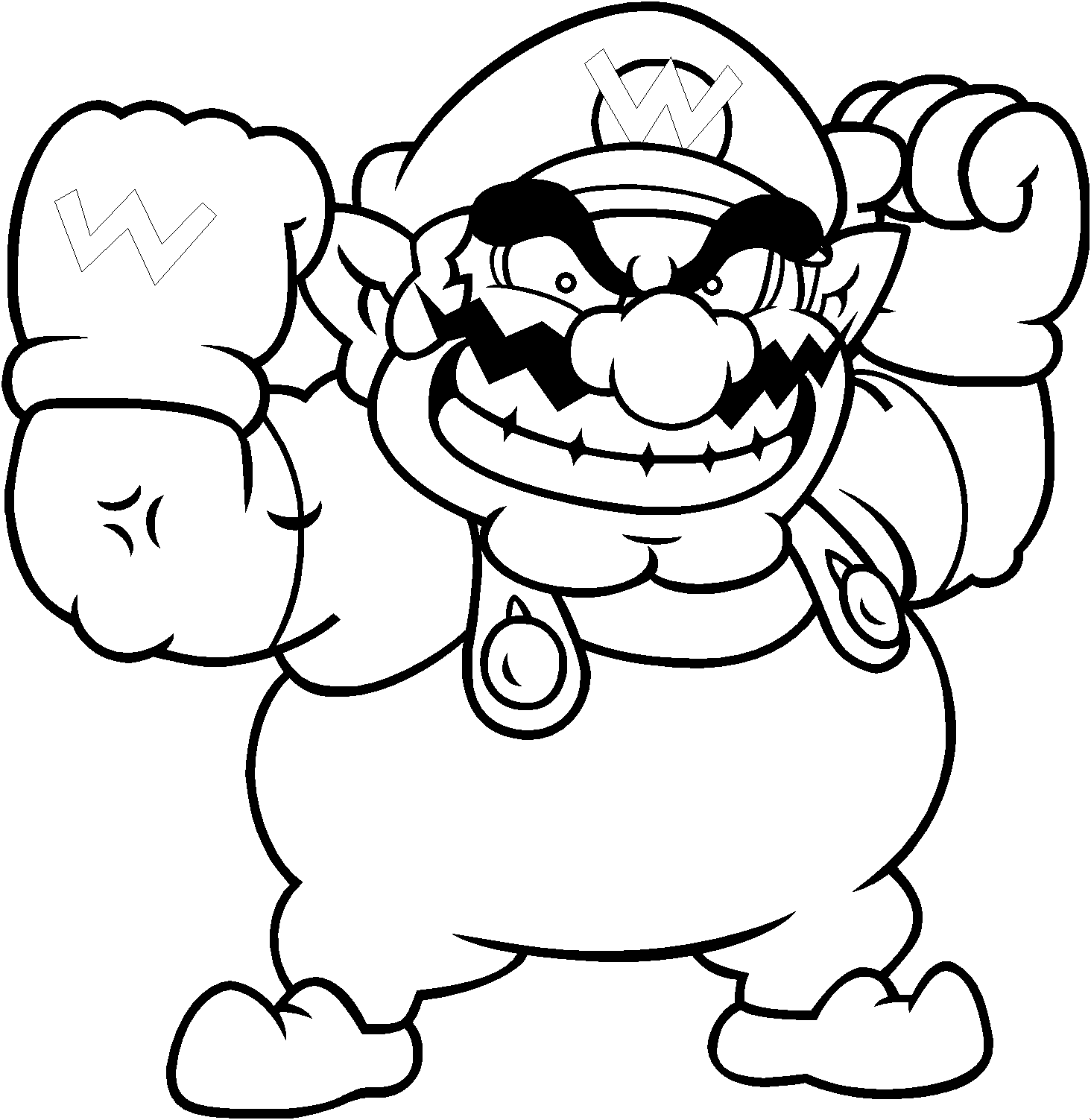 wario and waluigi coloring pages