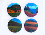 Handpainted Wooden Coasters Set by LaVolpeCimina