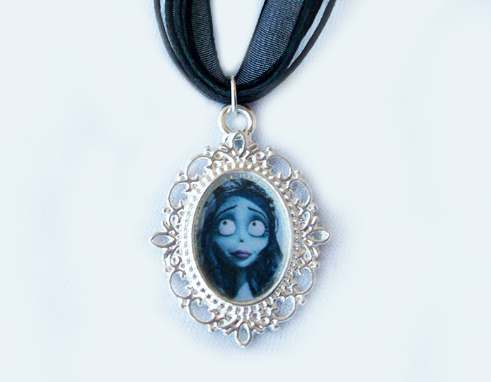 Corpse Bride - Silver Plated Cameo Necklace