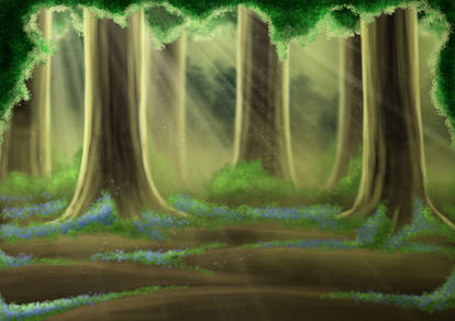 Free Bluebell Forest Background