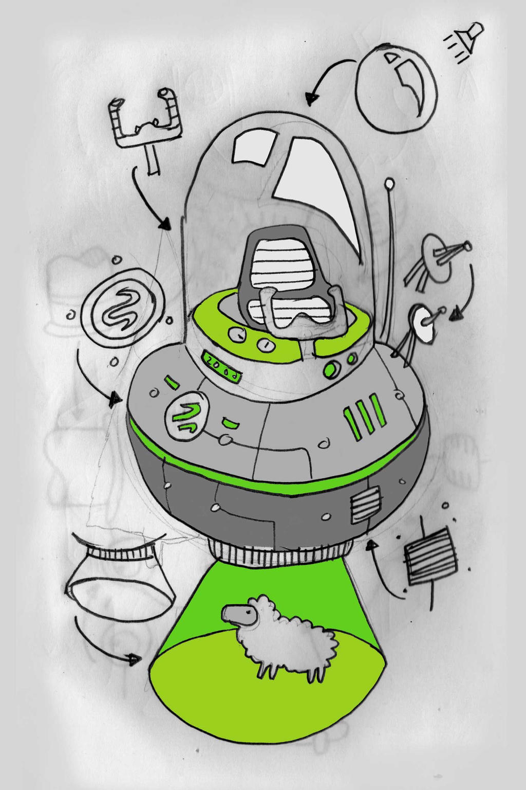 Alien Spaceship (UFO) - Drawing Tutorial