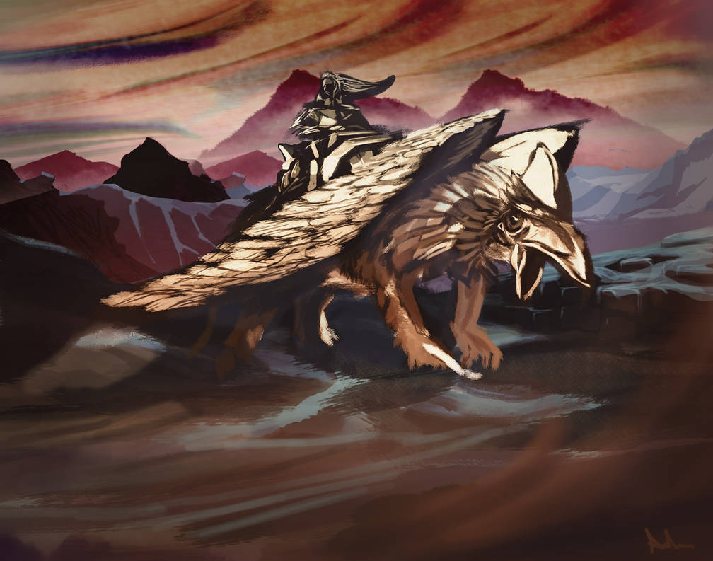 Gryphon Rider by Art-by---AdamRuss on DeviantArt