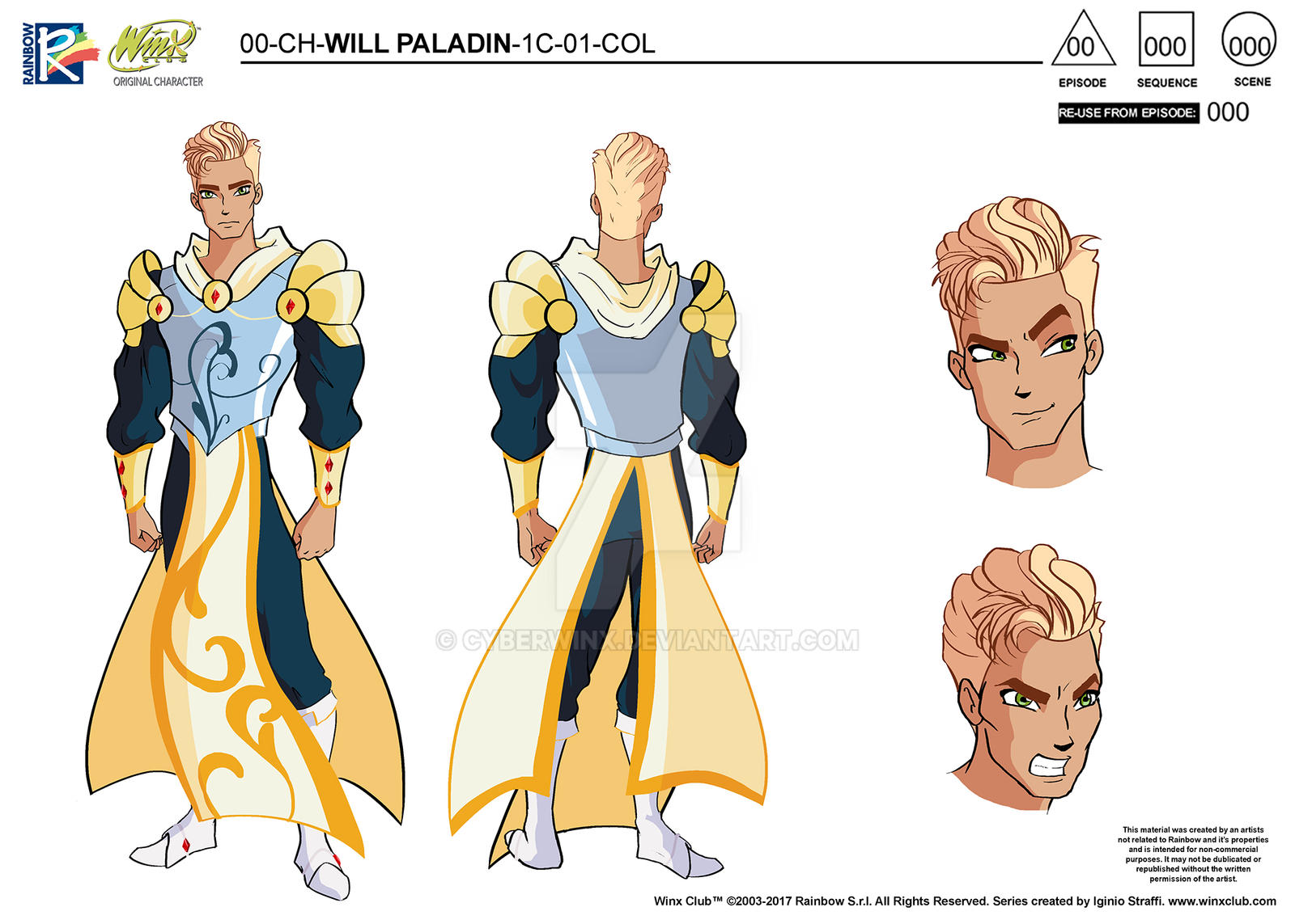Will Paladin (Character Model Sheet)