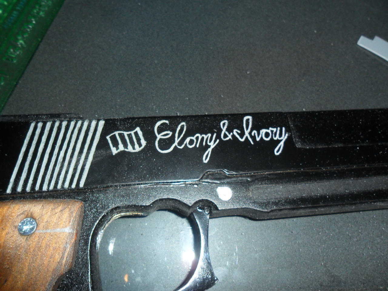 Ebony and Ivory engraving