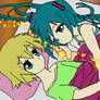 miku and len in bed