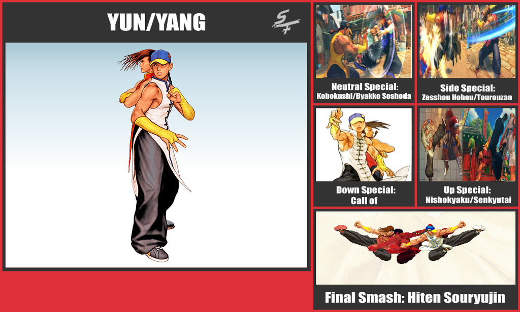 Yun/Yang SSB Moveset by danilo11