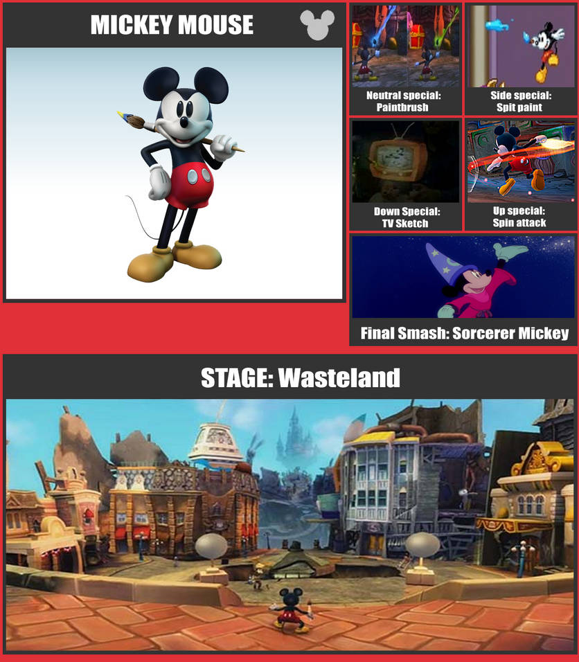 Mickey SSB Moveset by danilo11