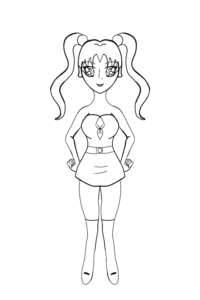 Pig Tails Line Art