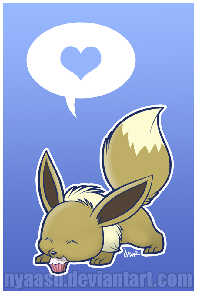 Eevee has a cupcake