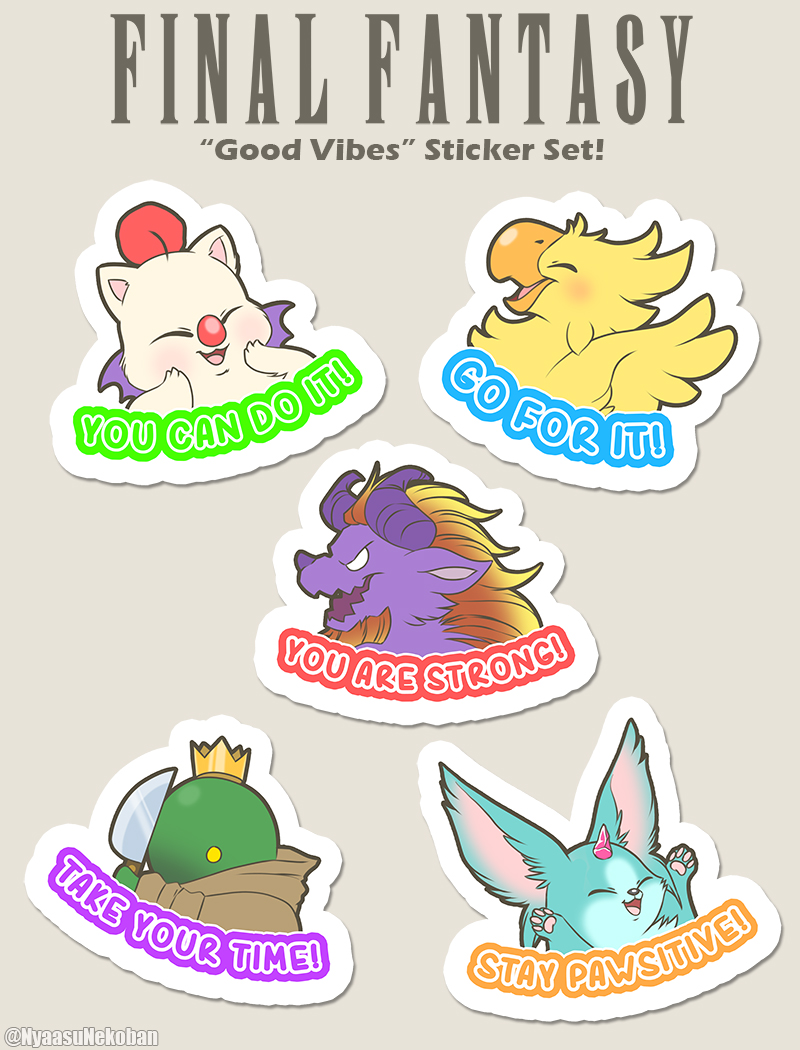 Final Fantasy 'GOOD VIBES' Stickers now available! by Nyaasu on DeviantArt