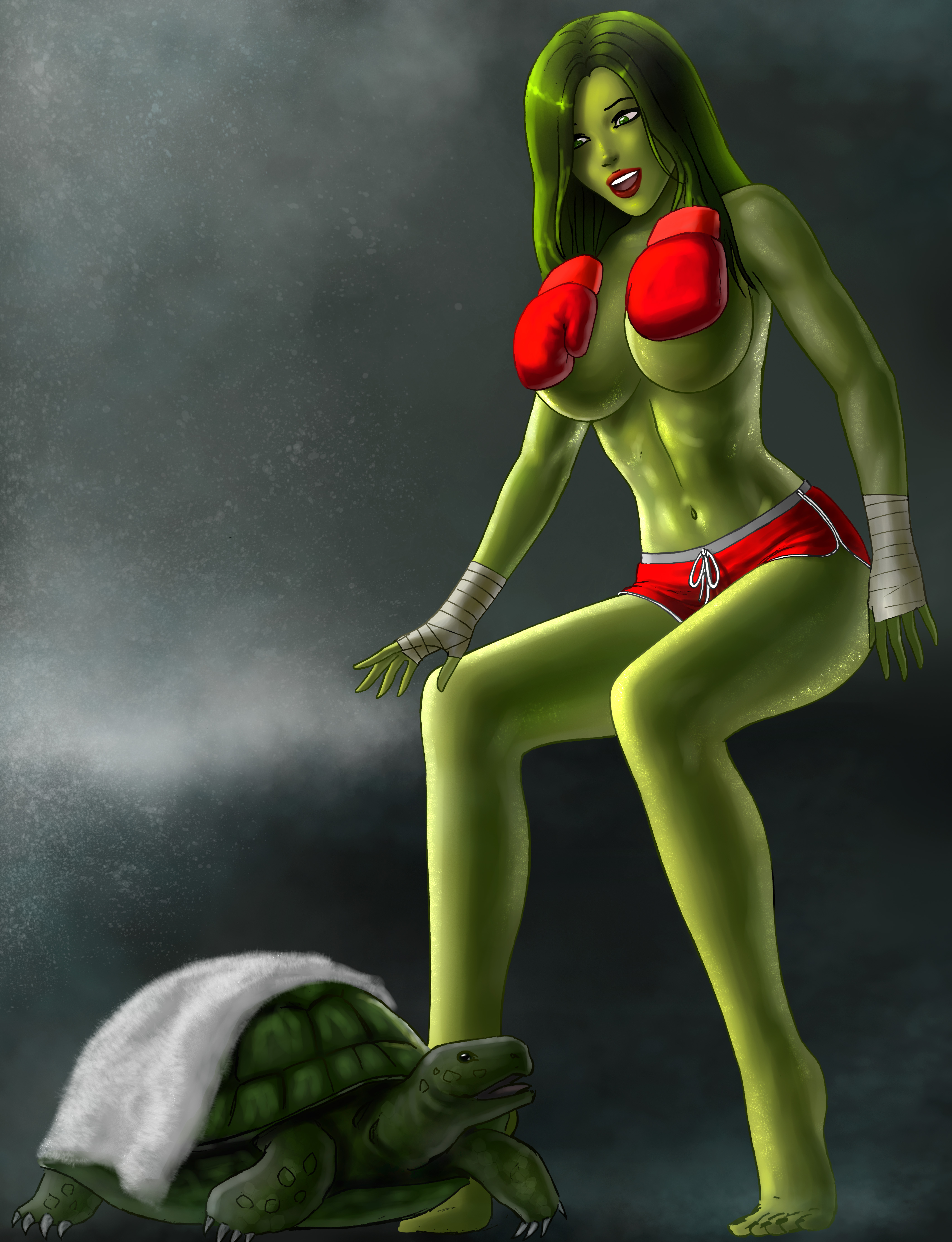 She-Hulk and her Turtle