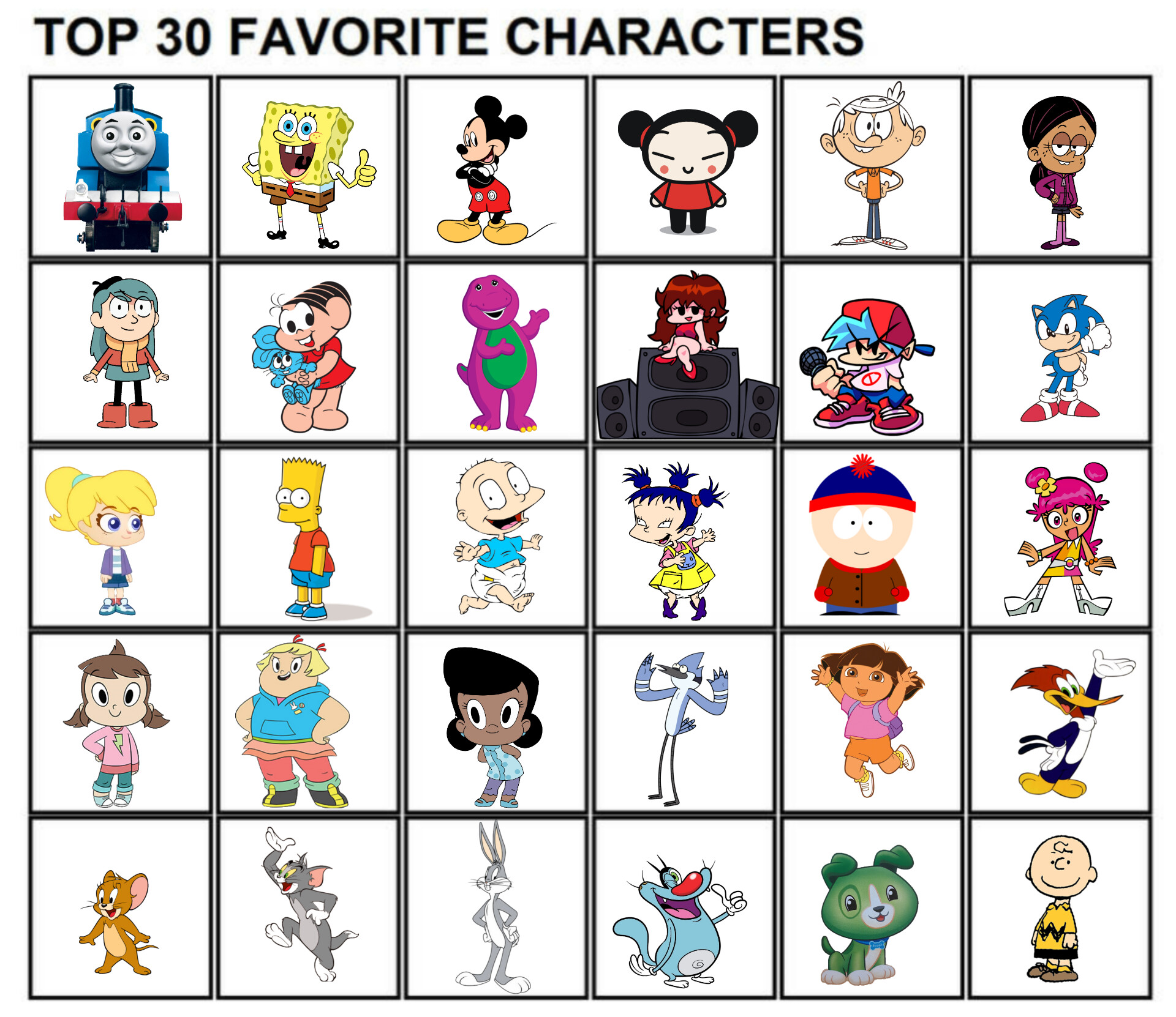 My Top 30 Favorite Characters by MTDVDVM2K8 on DeviantArt