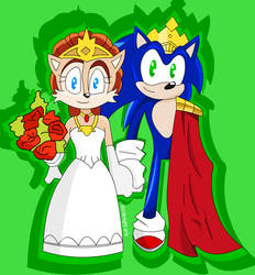 Queen Sally and King Sonic by Bound-For-Freedom