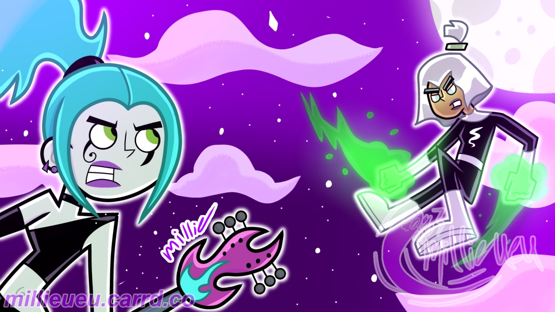 Ember Mclain vs. Sam Specter (Redraw) by MillieTheSilly on DeviantArt