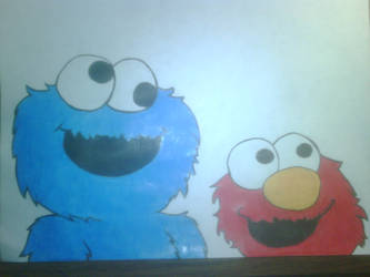 Cookie Monster and Elmo