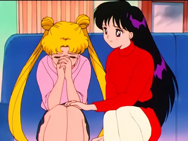 A crying Usagi getting confronted by Rei by washerwishy65 on DeviantArt