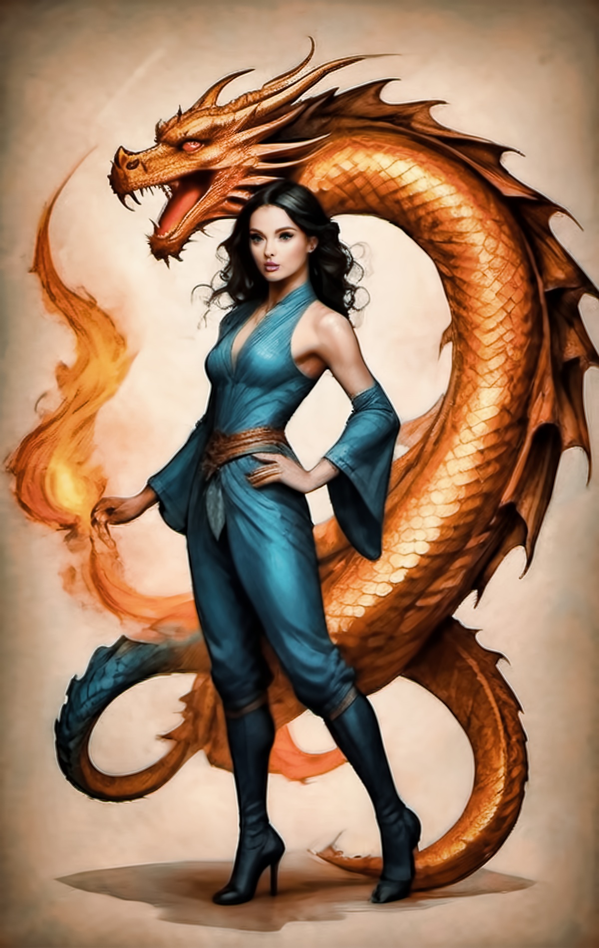 The woman with the golden dragon