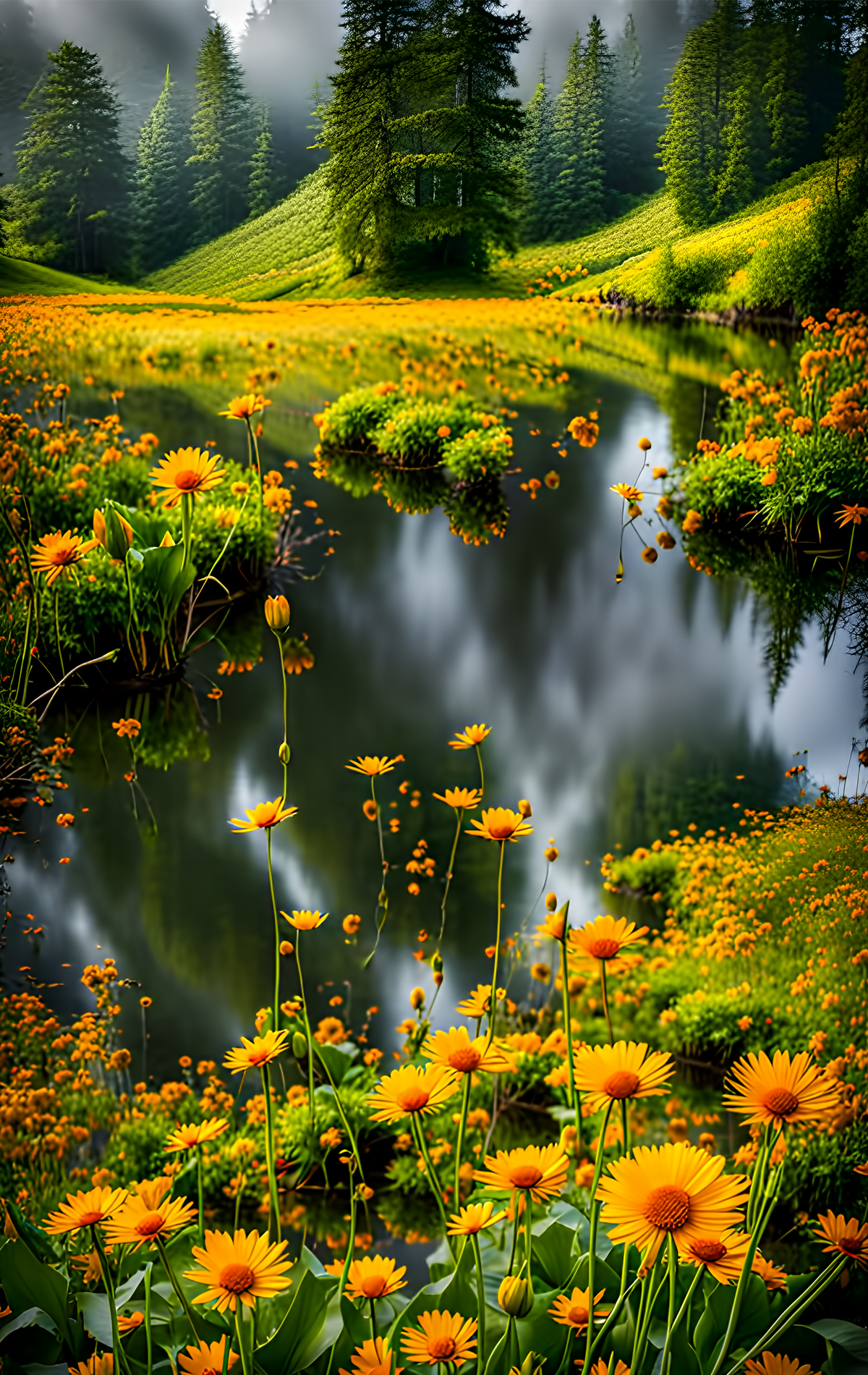The hidden stream of daisies