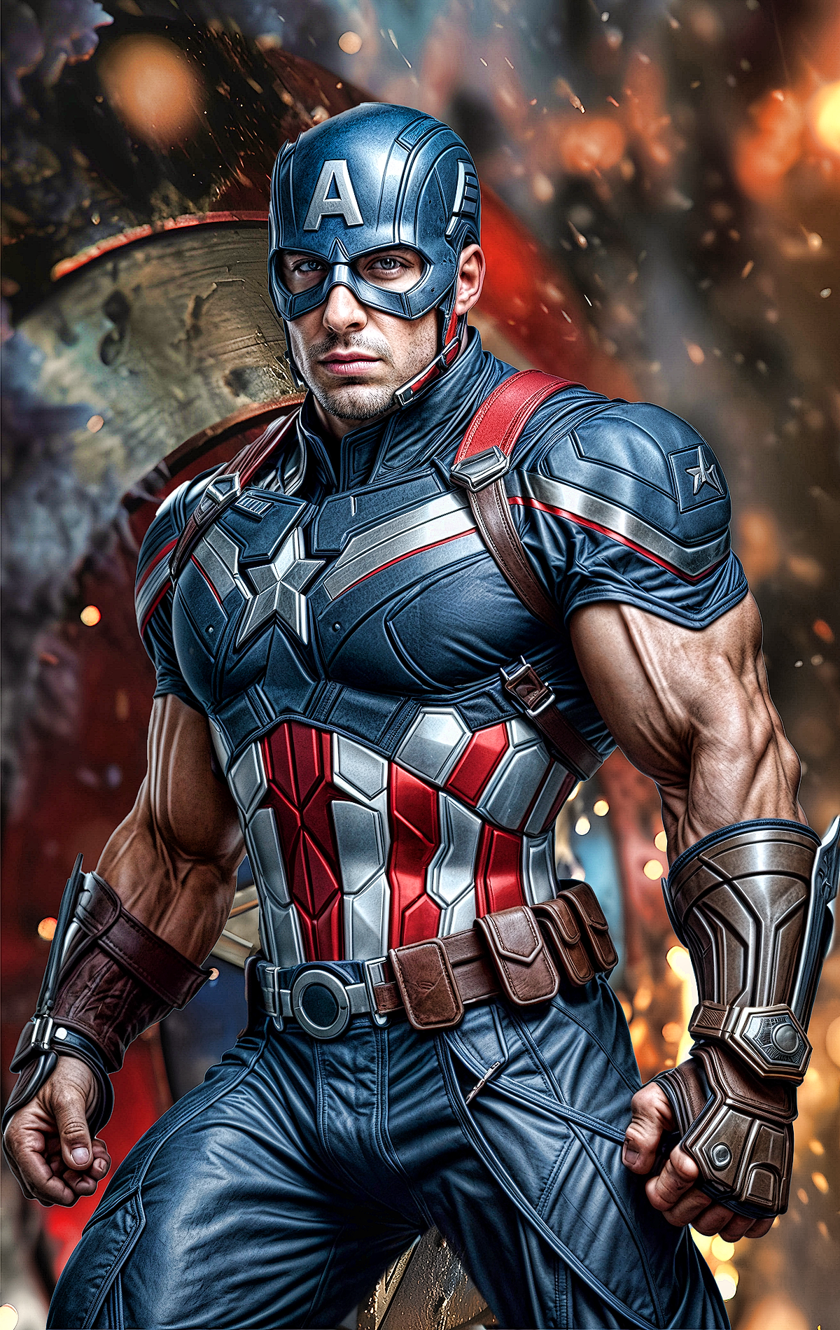 Super muscular Captain America