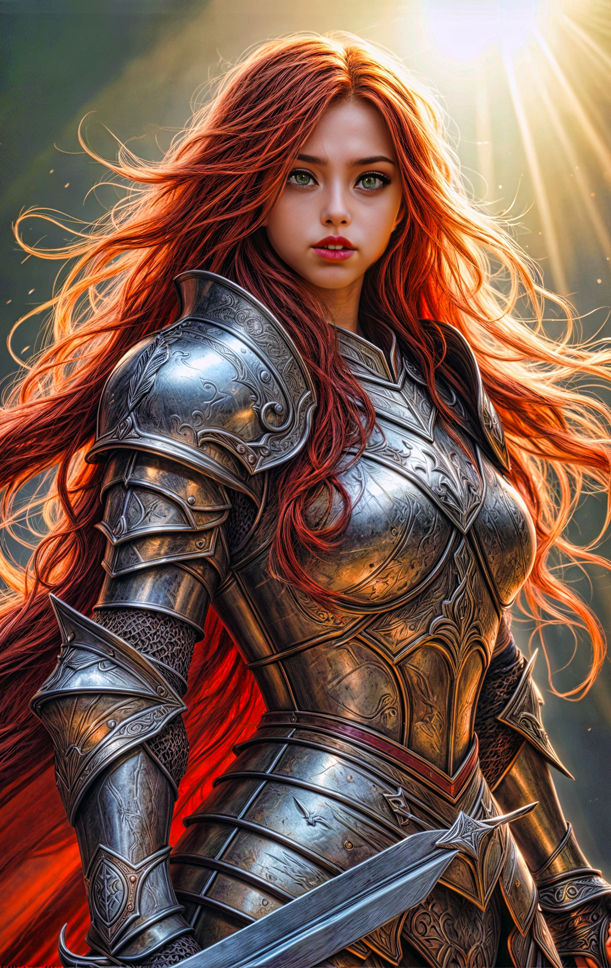 Red hair, the warrior princess