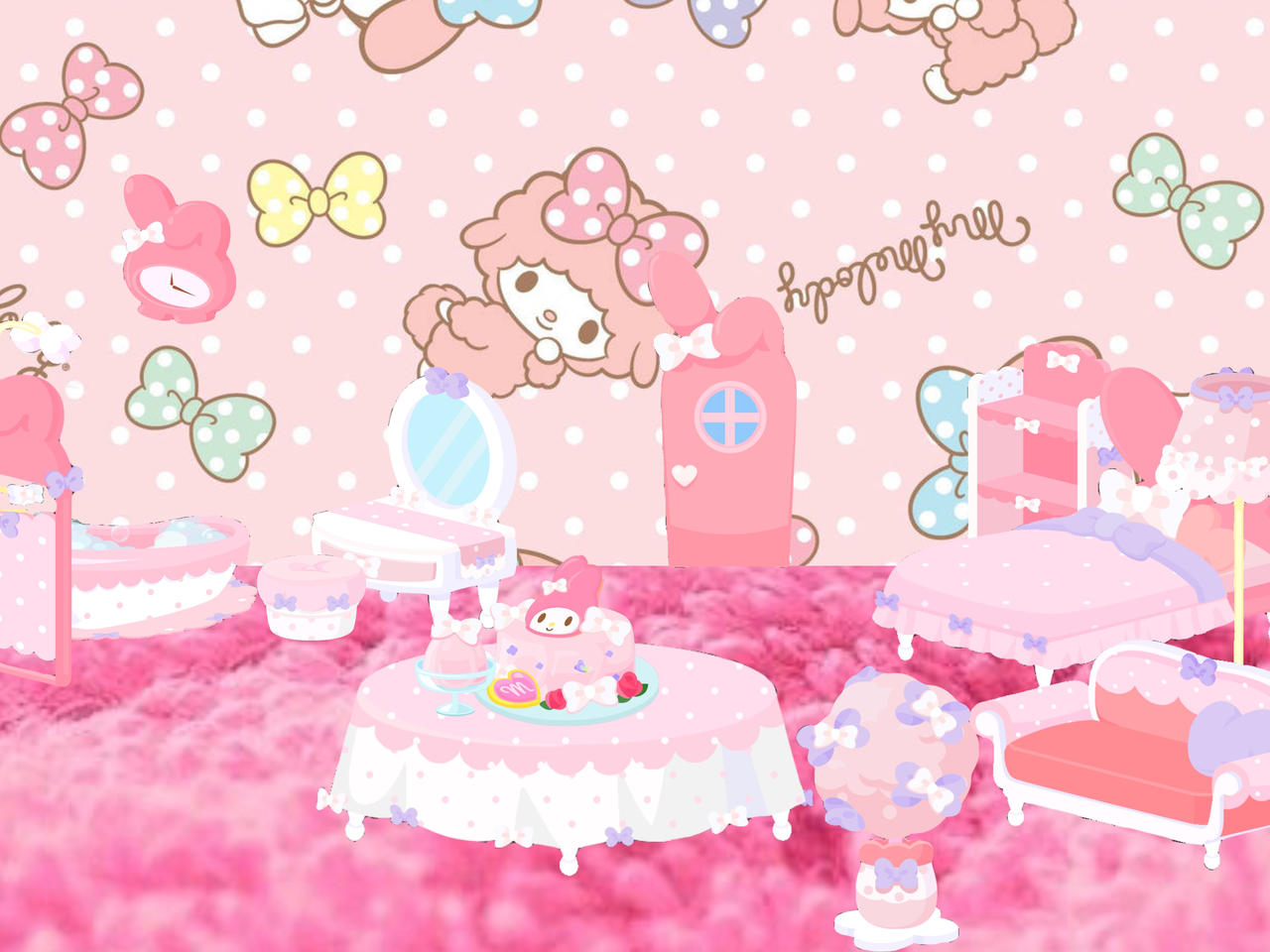 Standard My Melody room mural by KiraKiraVambre on DeviantArt