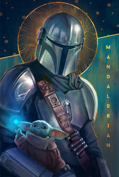 The Mandalorian and the child.