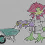 Floramon has wheelbarrow